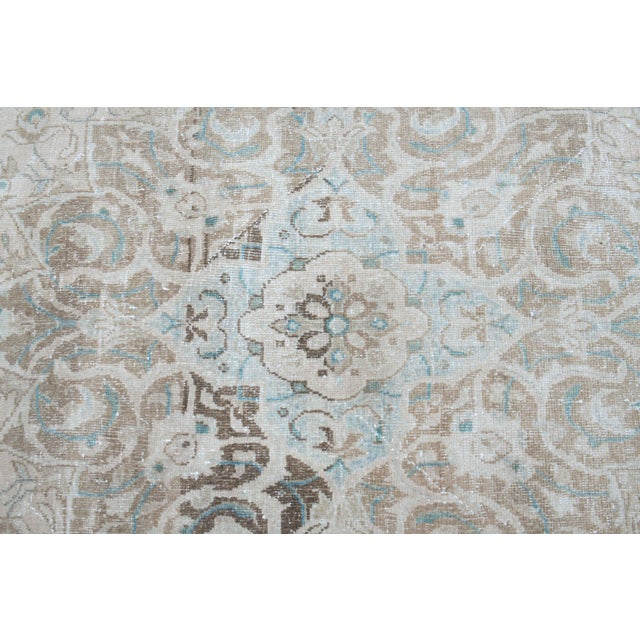 Beige 1970s Vintage Persian Handmade Wool Cotton Light Beige Area Rug For Sale - Image 8 of 11