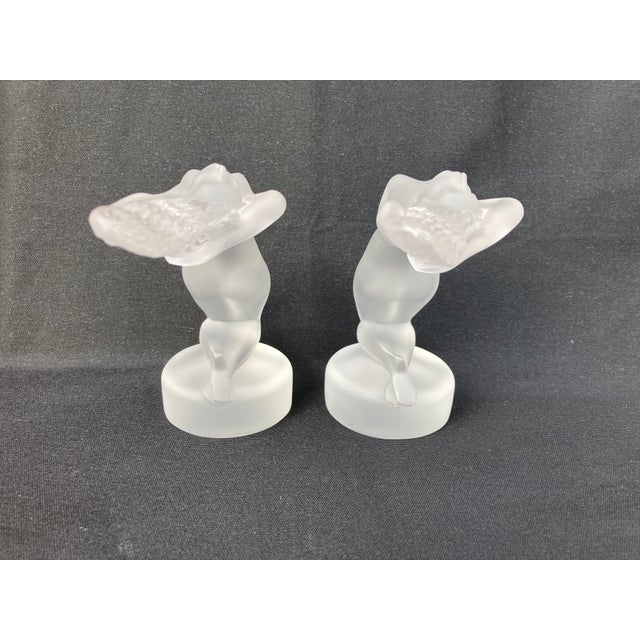 Glass Lalique "Chrysis" Nude Figures- a Pair For Sale - Image 7 of 12