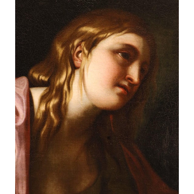 17th Century Workshop of Guido Reni, Penitent Magdalene, 1650, Oil on Canvas For Sale - Image 5 of 15