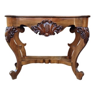 Tuscan Charles X Walnut Console Table, 1850s For Sale