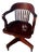 Oak Banker's Office Arm Chair Walnut Stained on Casters For Sale