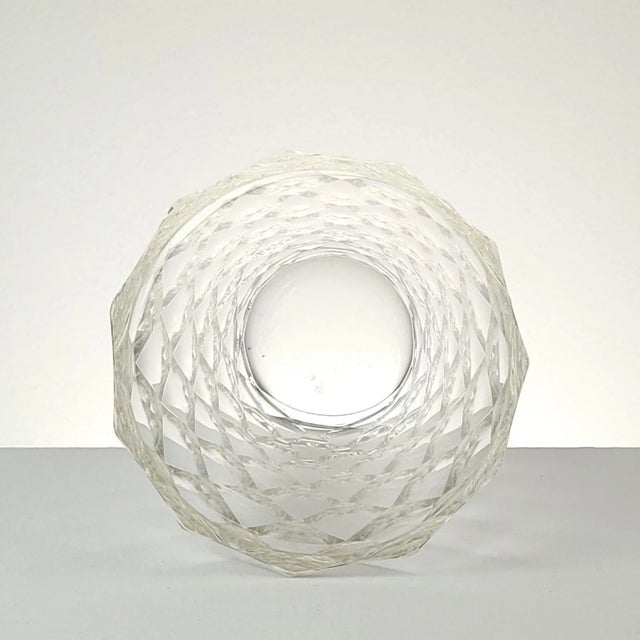 Traditional Diamond Pattern Crystal Vase, Circa 1960 For Sale - Image 3 of 5