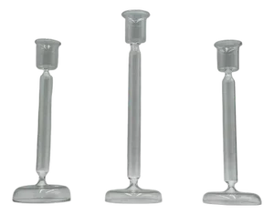 Set of 3 Italian Mouth Blown Glass Candle Holders by Aldo Cibic for Paola Coin