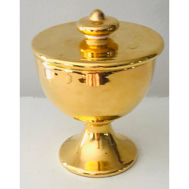 Mid-Century Modern Gold Plated Ceramic Candy Dish* For Sale - Image 3 of 6