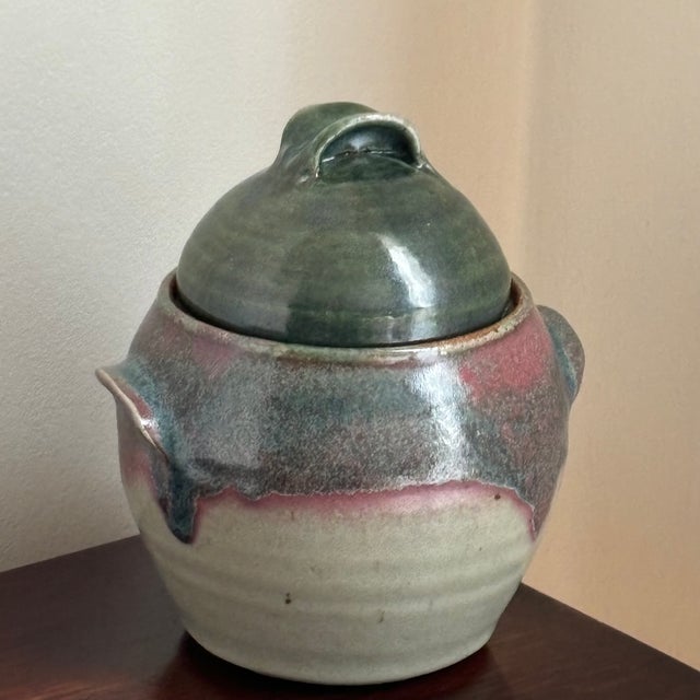 Ceramic Vintage Studio Stoneware Jar W/Lid For Sale - Image 7 of 12