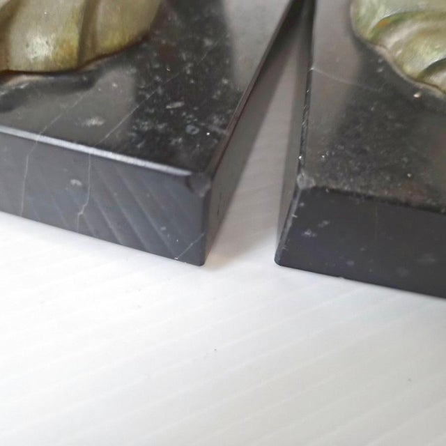 Vintage Seagull on a Wave Bookends in Marble and Metal, 1950s, Set of 2 For Sale - Image 11 of 15