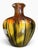 Italian Vintage Italian Drip-Glaze Ceramic Vase | Brown, Olive & Gold For Sale - Image 3 of 8