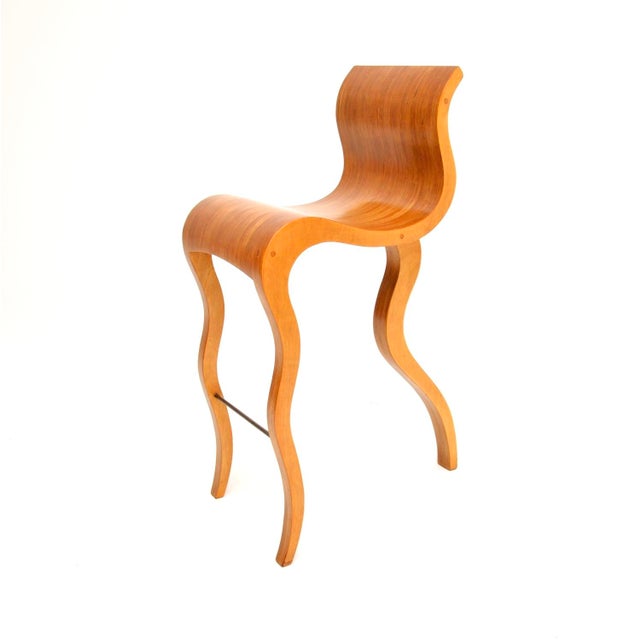 Vintage Laminated Sculptural Bar Stool, 1960s For Sale - Image 4 of 12