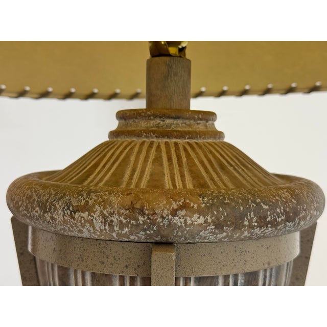 Metal Rustic Patinated Metal Tripod Table Lamp For Sale - Image 7 of 12