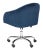 2020s Chloe Velvet Chrome Leg Swivel Office Chair in Navy & Chrome For Sale - Image 5 of 9