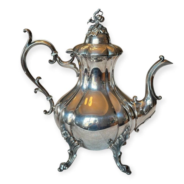 Victorian Early 20th Century Reed & Barton Winthrop Tea Set Silver Plate 3 Pieces For Sale - Image 3 of 13