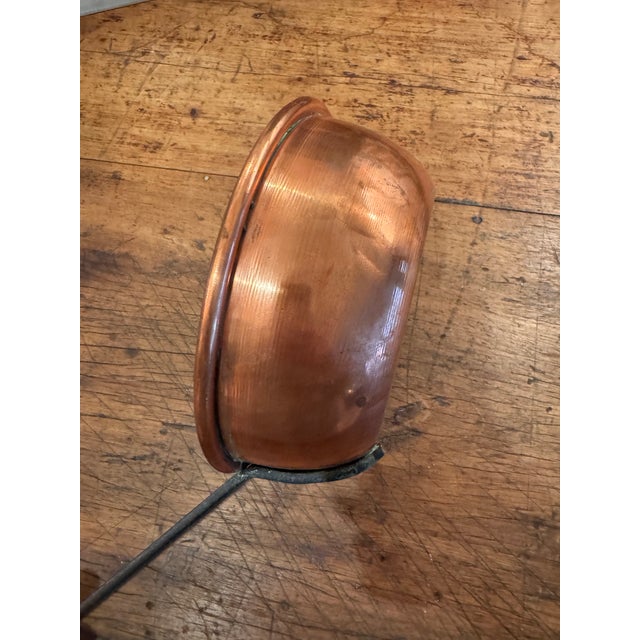 Vintage French Country Copper Sauce Pot With Hand-Forged Iron Handle For Sale - Image 4 of 7