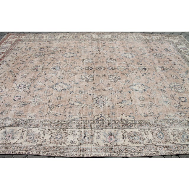 Oversized Vintage Hand Knotted Turkish Rug - 99" X 145" For Sale - Image 4 of 11