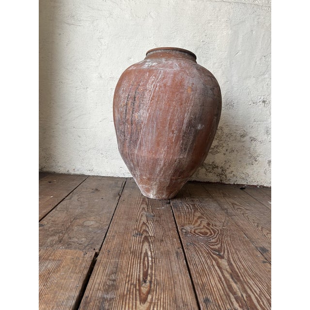 Rustic Large Antique Mediterranean Patinated Terracotta Olive Jar, 1900s For Sale - Image 3 of 10