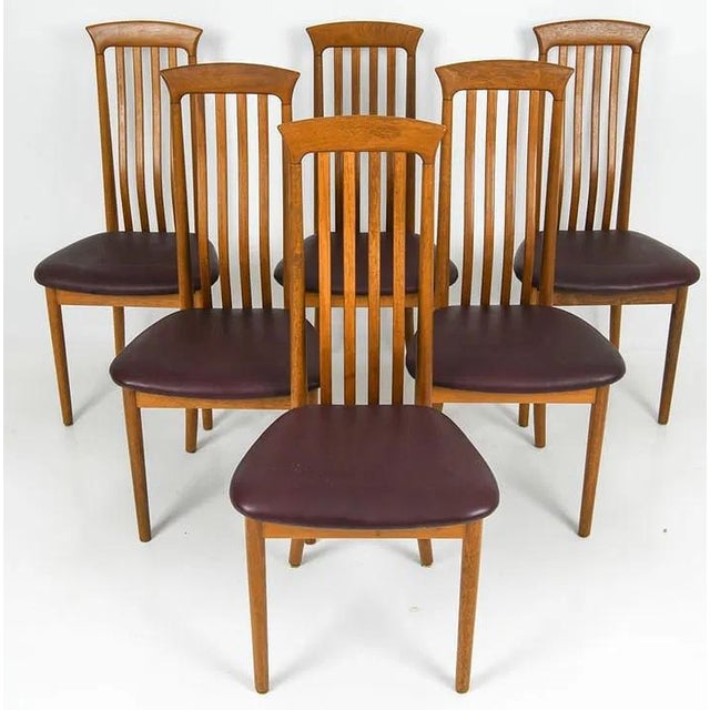 Set 6 Teak Danish Modern Dining Chairs For Sale - Image 4 of 8