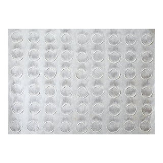 Contemporary Handmade Paper and Fiber White Circle Pattern For Sale