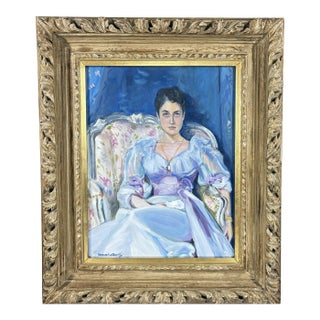 Signed Steve LeBailly Original Tempera – Master Study After Sargent's "Lady Agnew" For Sale