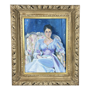 Signed Steve LeBailly Original Tempera Master Study After Sargent's Lady Agnew Framed