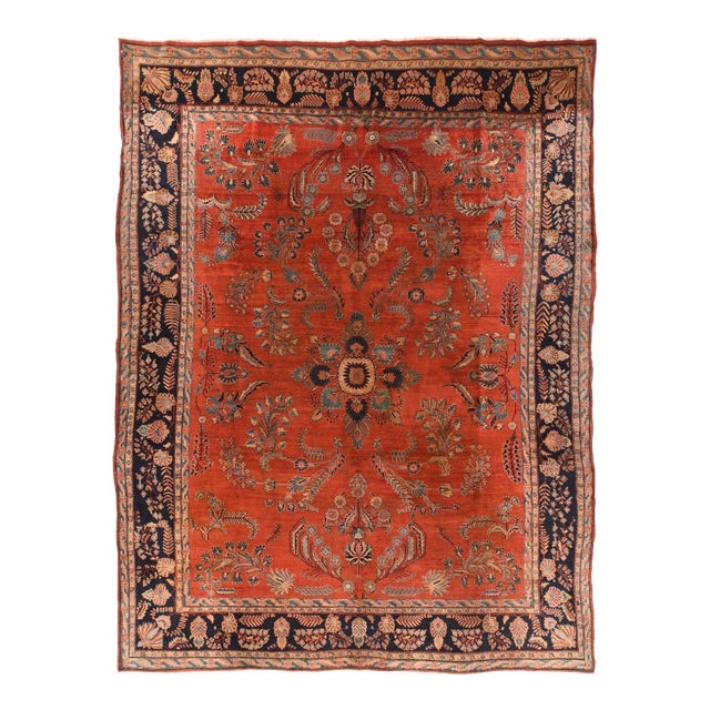 Antique Sarouk Mohajeran Rug 10'8'' X 12'10'' For Sale