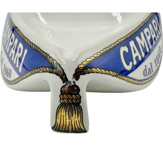 Vintage Campari Italy Dal 1860 Ashtray Ceramic Mid-Century 1960s For Sale - Image 4 of 12