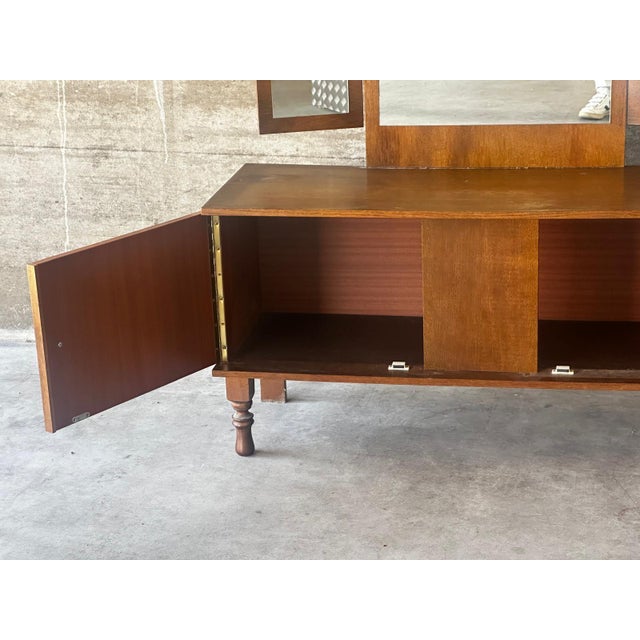 Vintage Wooden Dressing Table with Triptych Mirror, 1950s For Sale - Image 16 of 18