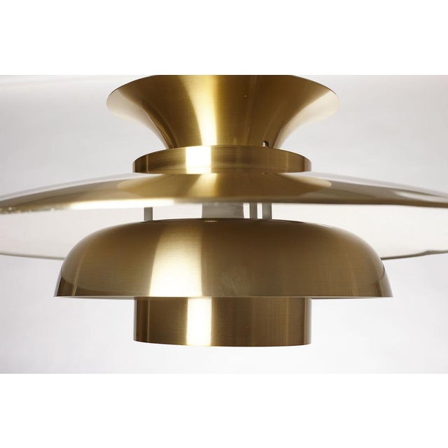 Mid-Century Brass Pendant Light, Denmark, 1980s For Sale - Image 4 of 12
