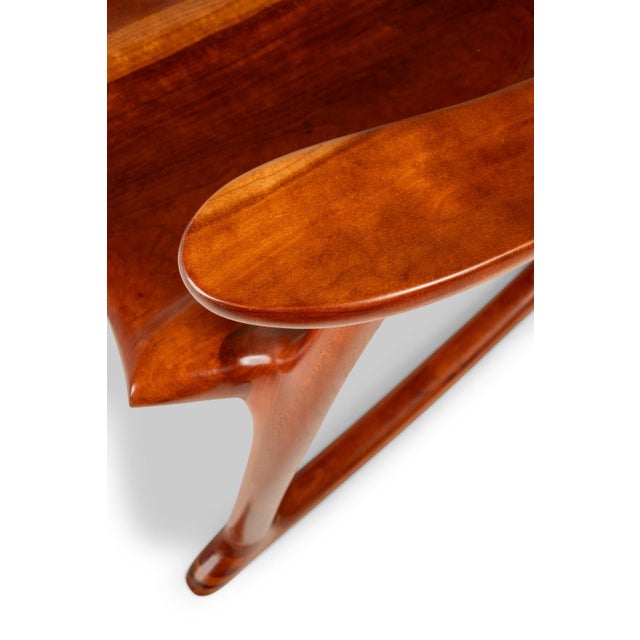 Studio Craft Sculptural Rocking Chair in Solid Cherry Wood Attributed to Hal Taylor After Sam Maloof and James Krenov, Usa, C. 1980's For Sale - Image 15 of 18