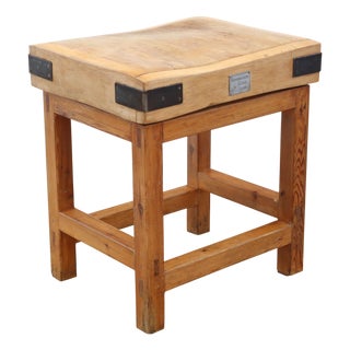 Vintage Butchers Block Worktable, 1950s For Sale