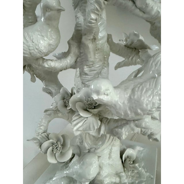 Mid 20th Century Large Italian Porcelain Lamp W/ Birds & Foliage For Sale - Image 11 of 12