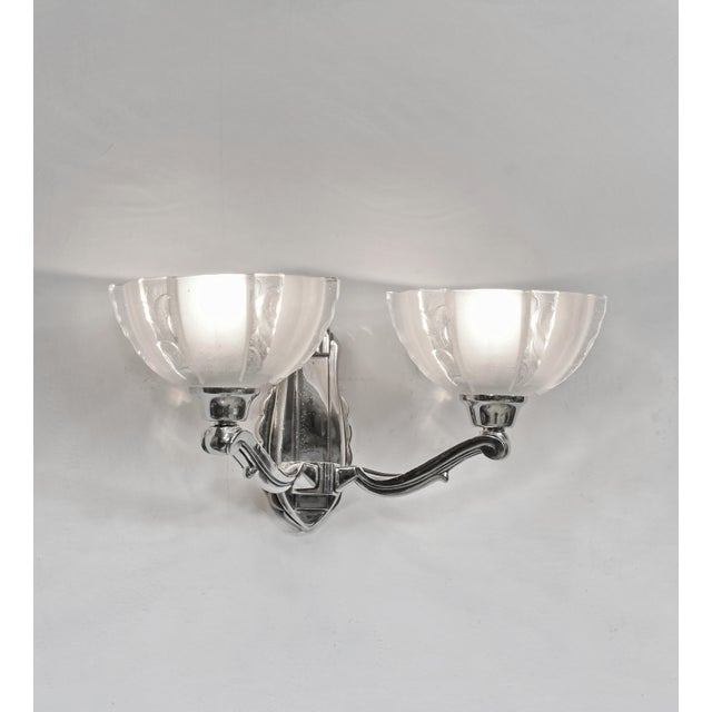 Ezan A Pair of French Art Deco Sconces by Gauthier Ejg Ezan 1930 France - 2 Pair Available For Sale - Image 4 of 6