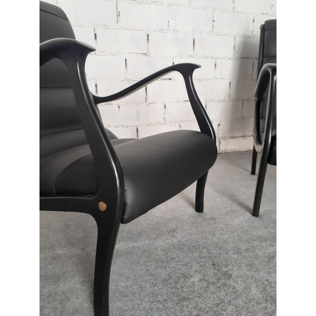 Mid-Century Modern Set of Vintage Armchairs by Ezio Longhi For Sale - Image 3 of 12