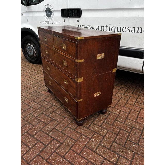 Victorian Campaign Chest in Wood For Sale - Image 5 of 15