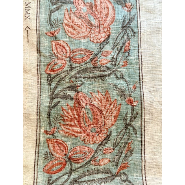 2010s Lee Jofa Block Print Floral Fabric - 6+ Continuous Yards For Sale - Image 5 of 10