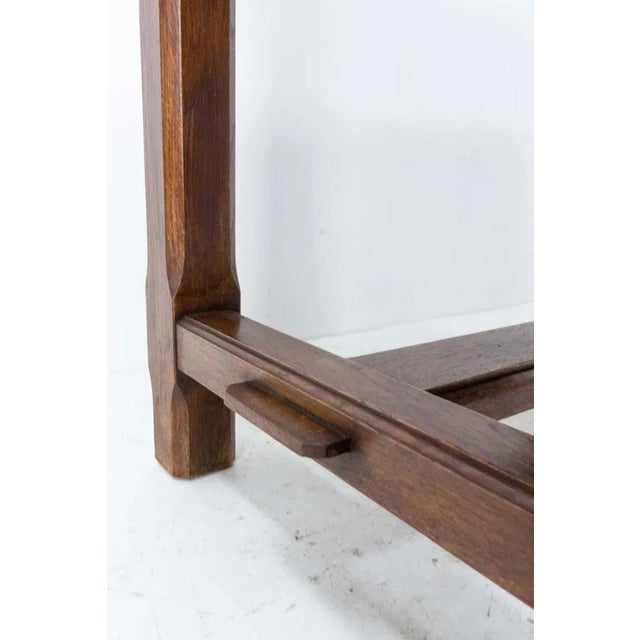 Mid-Century French Massive Oak Side Table For Sale - Image 6 of 9