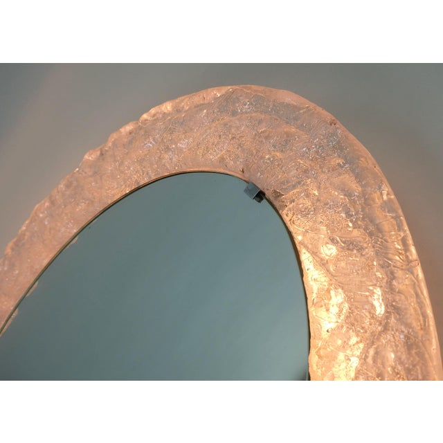 Mid-Century Modern Acrylic Frame Ice Glass Decor Back Lit Wall Mirror from Erco, 1970s For Sale - Image 3 of 11