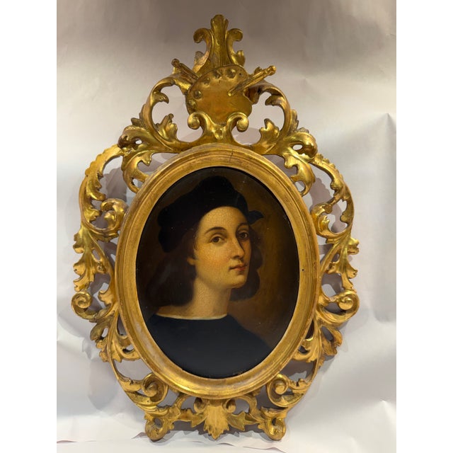 18th Century Italian Portrait Painting After Raphael's Self Portrait For Sale In Los Angeles - Image 6 of 11
