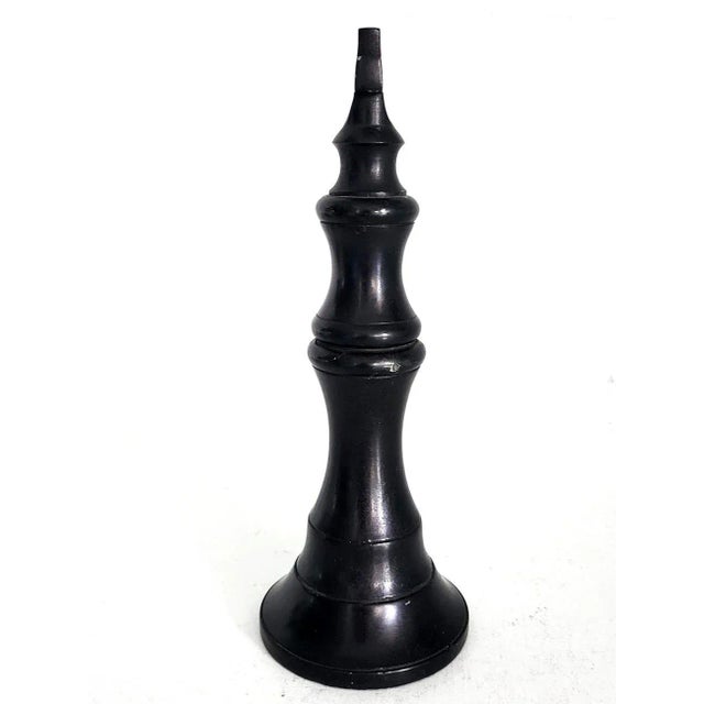 Mid-Century Modern Vintage Black Onyx Large Chess Piece King Figurine/Bookend For Sale - Image 3 of 11