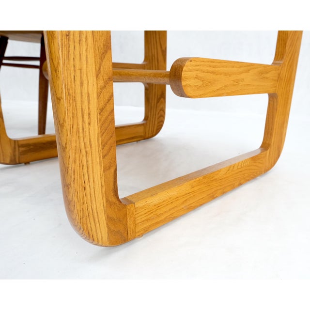 Pair of Mid-Century Solid Oak Smoked Glass Top End Side Tables W Shelves Mint! For Sale - Image 12 of 18