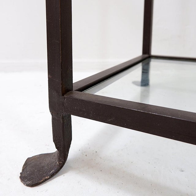 Vintage Pagoda Style Shelves in Black Metal, Set of 2 For Sale - Image 5 of 14