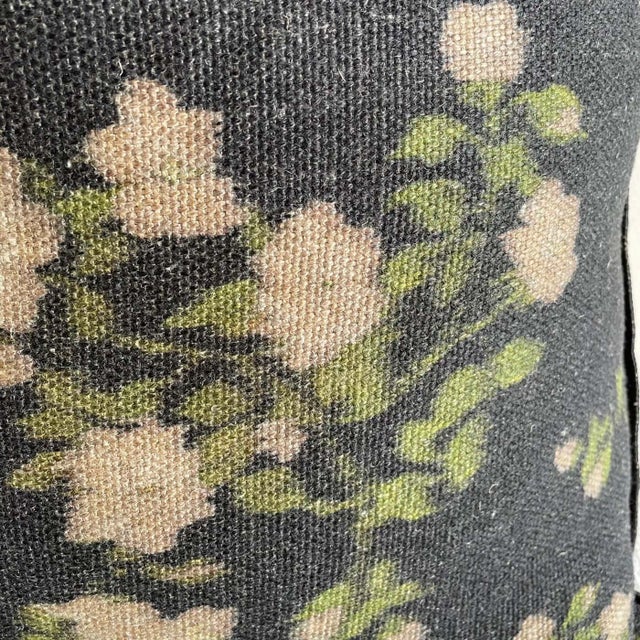 Wabi Sabi French Linen Roses Euro Pillow With Insert For Sale - Image 4 of 6