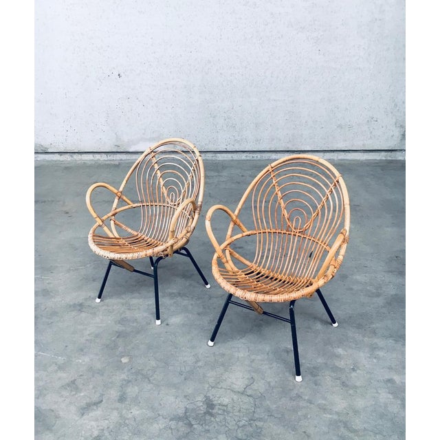 Set of Rattan Lounge Chairs attributed to Rohe Noordwolde, 1960s For Sale - Image 18 of 18
