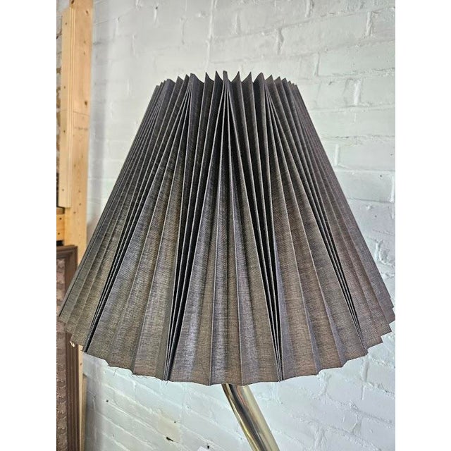 Late 20th Century Brass Squiggle Table Lamp With Pleated Shade For Sale - Image 5 of 8