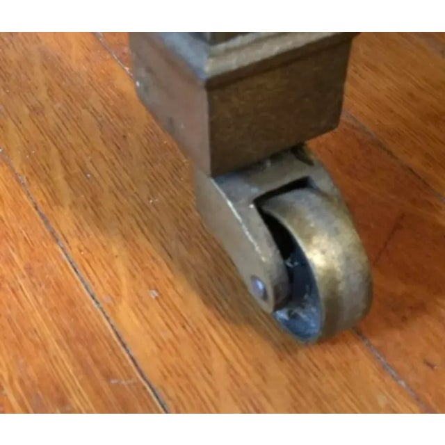 Wood Early 20th Century Antique French Art Nouveau Solid Bronze Vanity Dressing Table With Marble Top & Mirror For Sale - Image 7 of 7