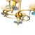 1930s Scandinavian Art Deco Brass Four-Light Chandelier W/ Opaline Glass Shades For Sale - Image 5 of 7