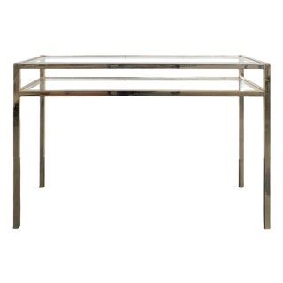 Console Table with Gold Patina, 1970s For Sale