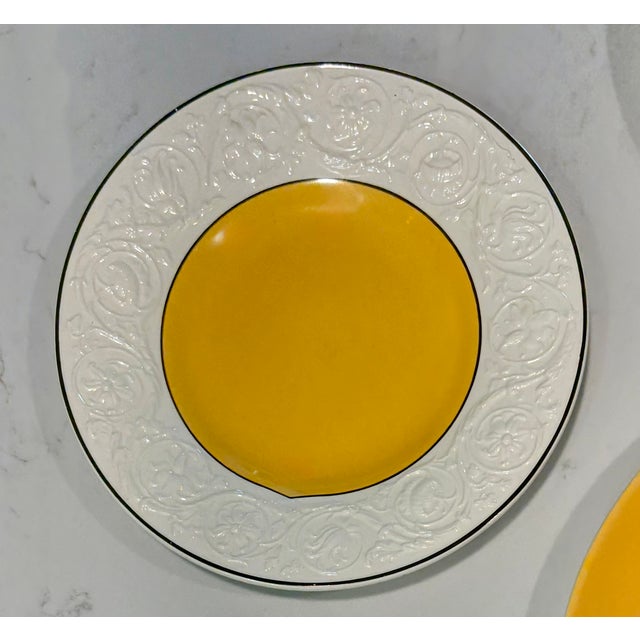 Yellow Mid-Century Pop Art Yellow Flower Wall Plate Curation-Set of 7 For Sale - Image 8 of 9