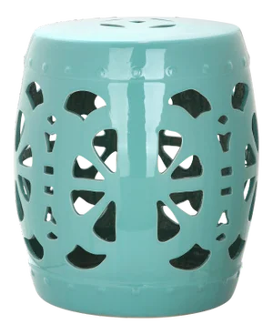 Blossom Garden Stool in Light Blue