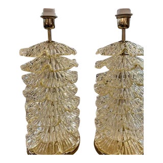 Murano Glass Ruffle Lamps For Sale