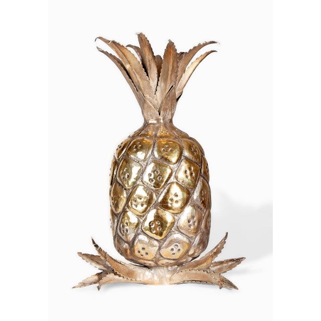 Mid-20th Century Modern Gilt Brass Decorative Pineapple Sculpture/Newel Post, Italy For Sale - Image 4 of 8