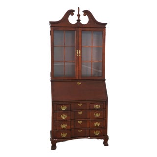Jasper Block Front Cherry Slant Front Secretary Desk For Sale